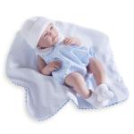 JC Toys/Berenguer - La Newborn - La Newborn - Realistic 17" Anatomically Correct “REAL BOY” Baby Doll - All Vinyl in Blue Bubble Suit and Blanket Designed by Berenguer Boutique - Made in Spain